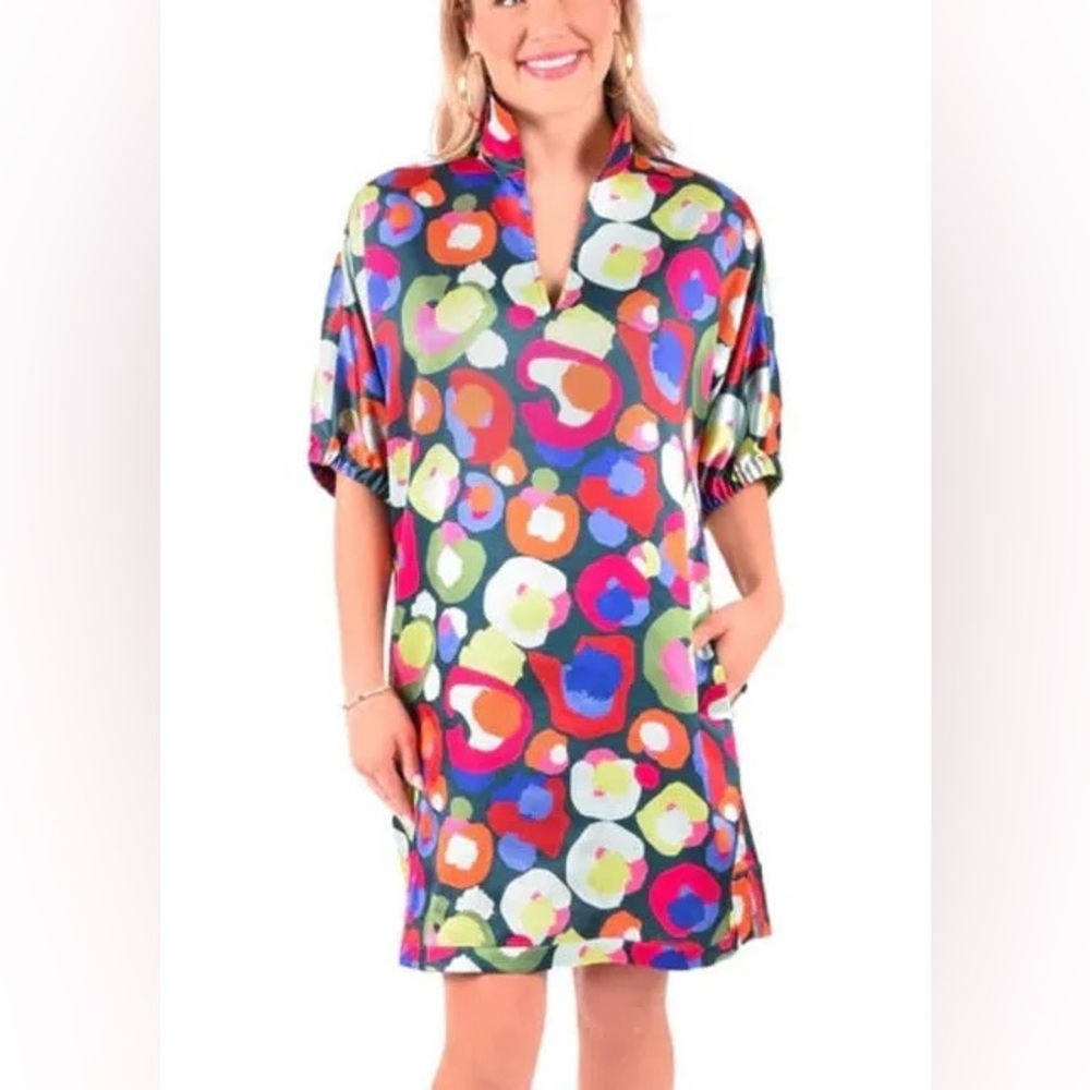 NWT Emily McCarthy Poppy Dress in Winter Pop Cheetah